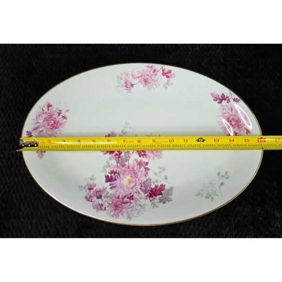 Vintage Noritake Pink Chrysanthemum Gold Trim 4 Pc Serving Set Japan 1950s-1960s - Picture 5 of 16